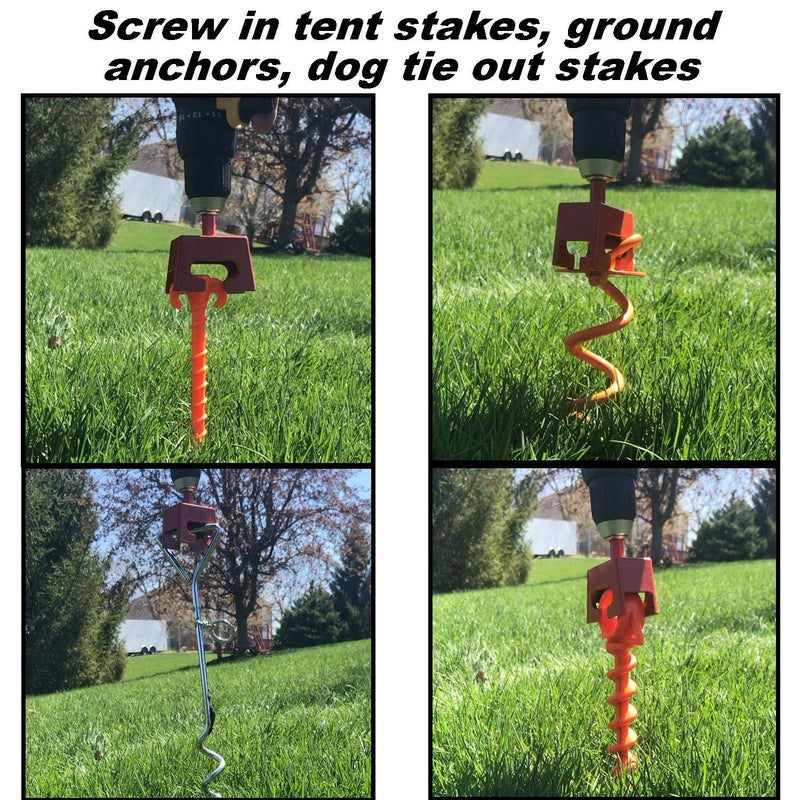 Keyfit Tools Ground Anchor Speed Staker Drill in Your Heavy Duty Spiral Ground Anchors in Seconds. Multi Functional Works On Dog Ties Tree Anchors Screw in Tent Stakes Solid Steel - Image 5